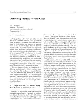 Defending Mortgage Fraud Cases 1