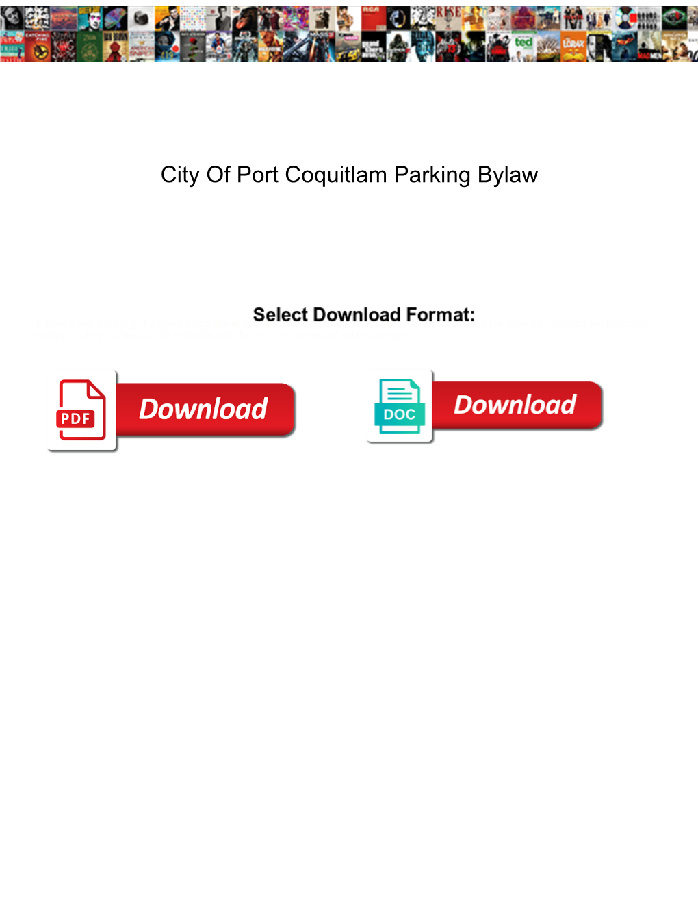 City of Port Coquitlam Parking Bylaw