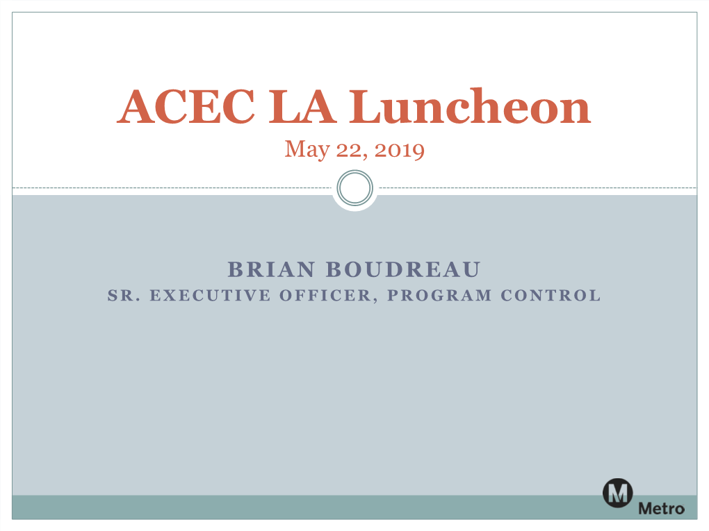 ACEC LA Luncheon May 22, 2019
