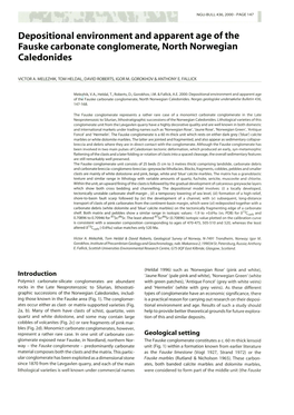 Depositional Environment and Apparent Age of the Fauske Carbonate Conglomerate, North Norwegian Caledonides