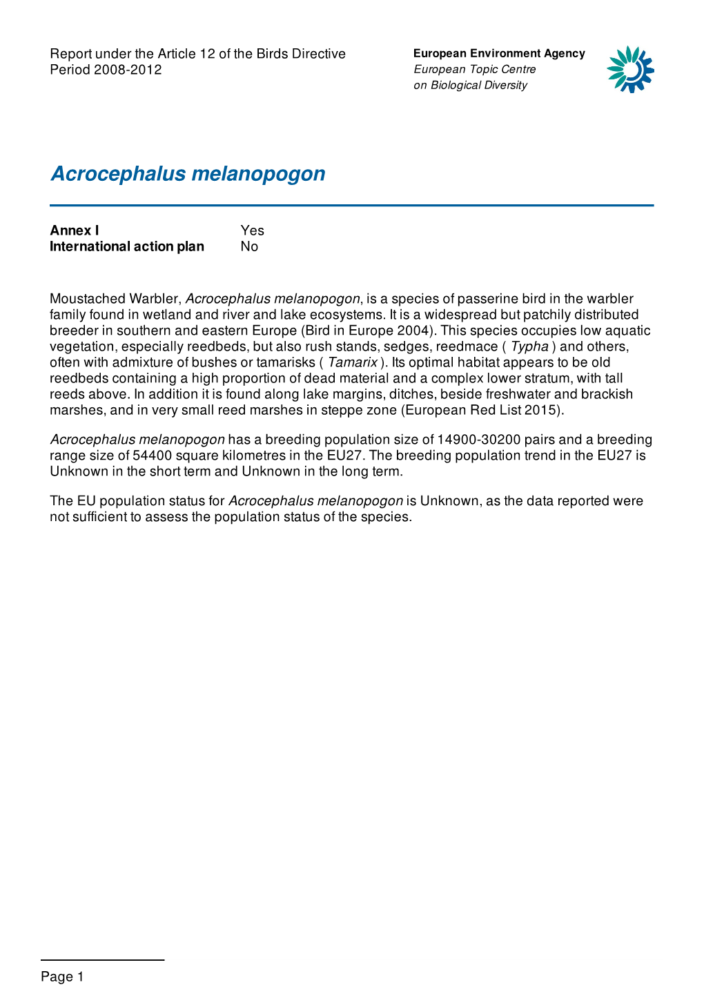 Acrocephalus Melanopogon
