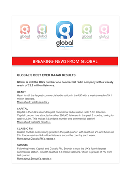 Global's Best Ever Rajar Results