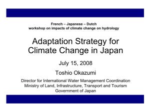 Adaptation Strategy for Climate Change in Japan