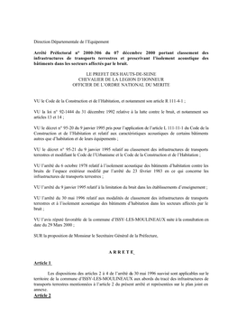 ISSY-LES-MOULINEAUX Suite À La Consultation En Date Du 29 Mars 2000 ;