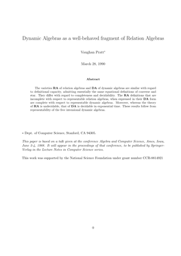 Dynamic Algebras As a Well-Behaved Fragment of Relation Algebras