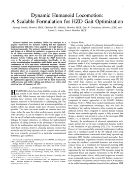 Dynamic Humanoid Locomotion: a Scalable Formulation for HZD Gait Optimization Ayonga Hereid, Member, IEEE, Christian M