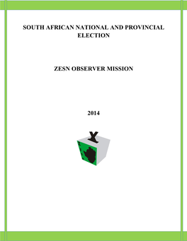 South African National and Provincial Election Zesn