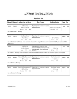 Advisory Board Calendar