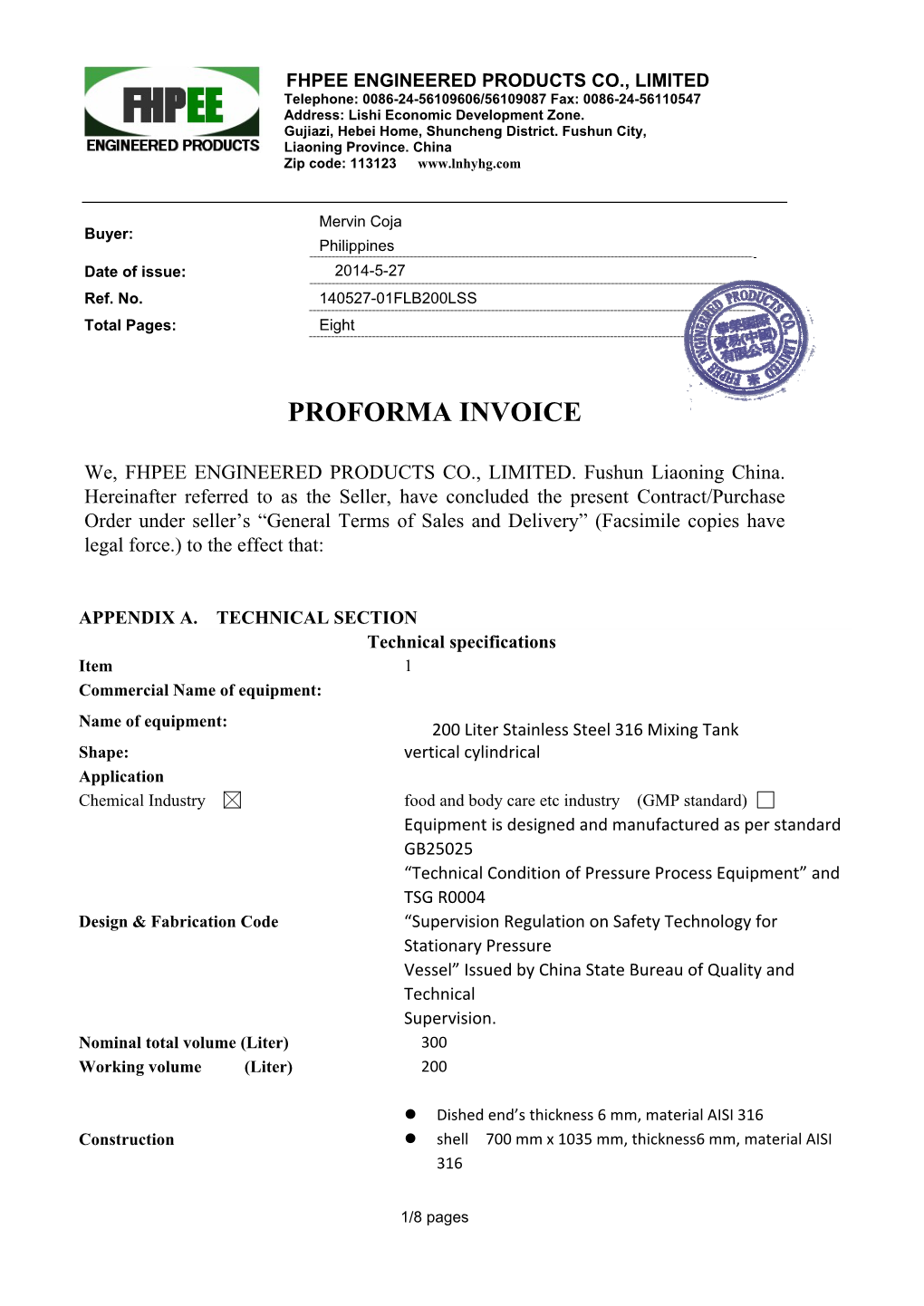 Proforma Invoice