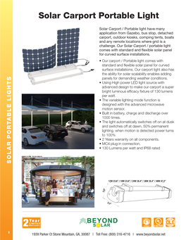 Solar Carport Portable Light