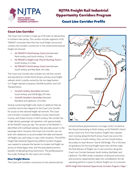 Coast Line Corridor Profile to 6.7 Million People