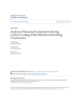 Analysis of Structural Components During Cyclical Loading of Steel Reinforced Earthbag Construction Noah Strong Santa Clara University