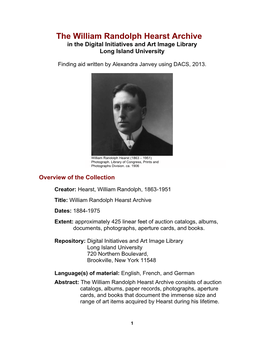 The William Randolph Hearst Archive in the Digital Initiatives and Art Image Library Long Island University