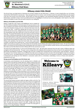 St. Moninna's G.A.C. Killeavy Club News Killeavy Retain Féile Shield