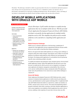 Develop Mobile Applications with Oracle Adf Mobile