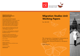 The Integration of Immigrant Communities in France, the United Kingdom and the Netherlands