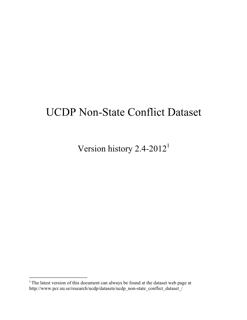 UCDP Non-State Conflict Dataset