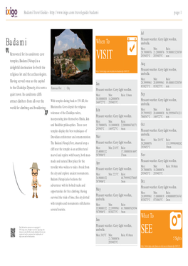 Badami Travel Guide - Page 1