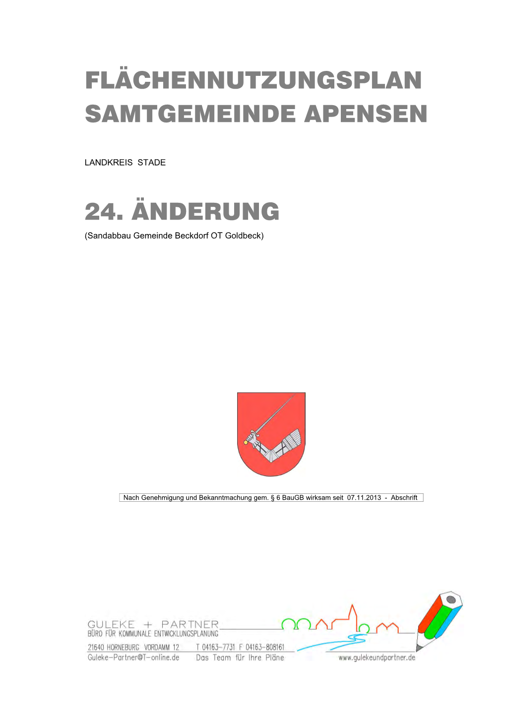 24. ÄNDERUNG (Sandabbau Gemeinde Beckdorf OT Goldbeck)