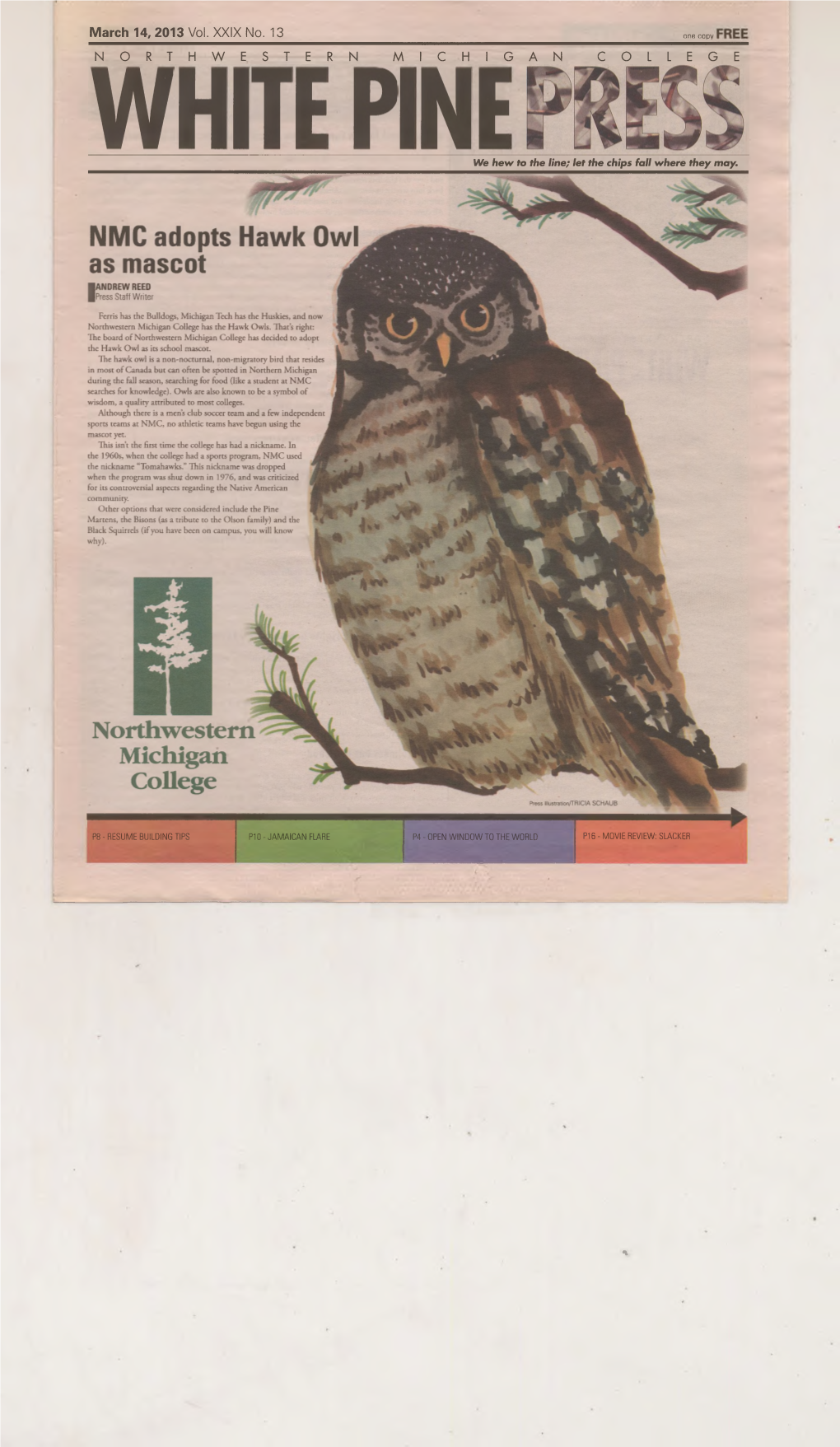NMC Adopts Hawk Owl As Mascot
