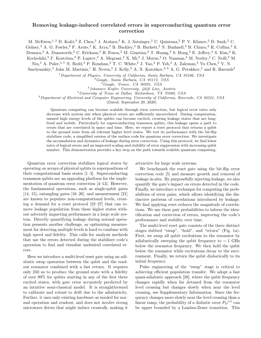 Removing Leakage-Induced Correlated Errors in Superconducting Quantum Error Correction