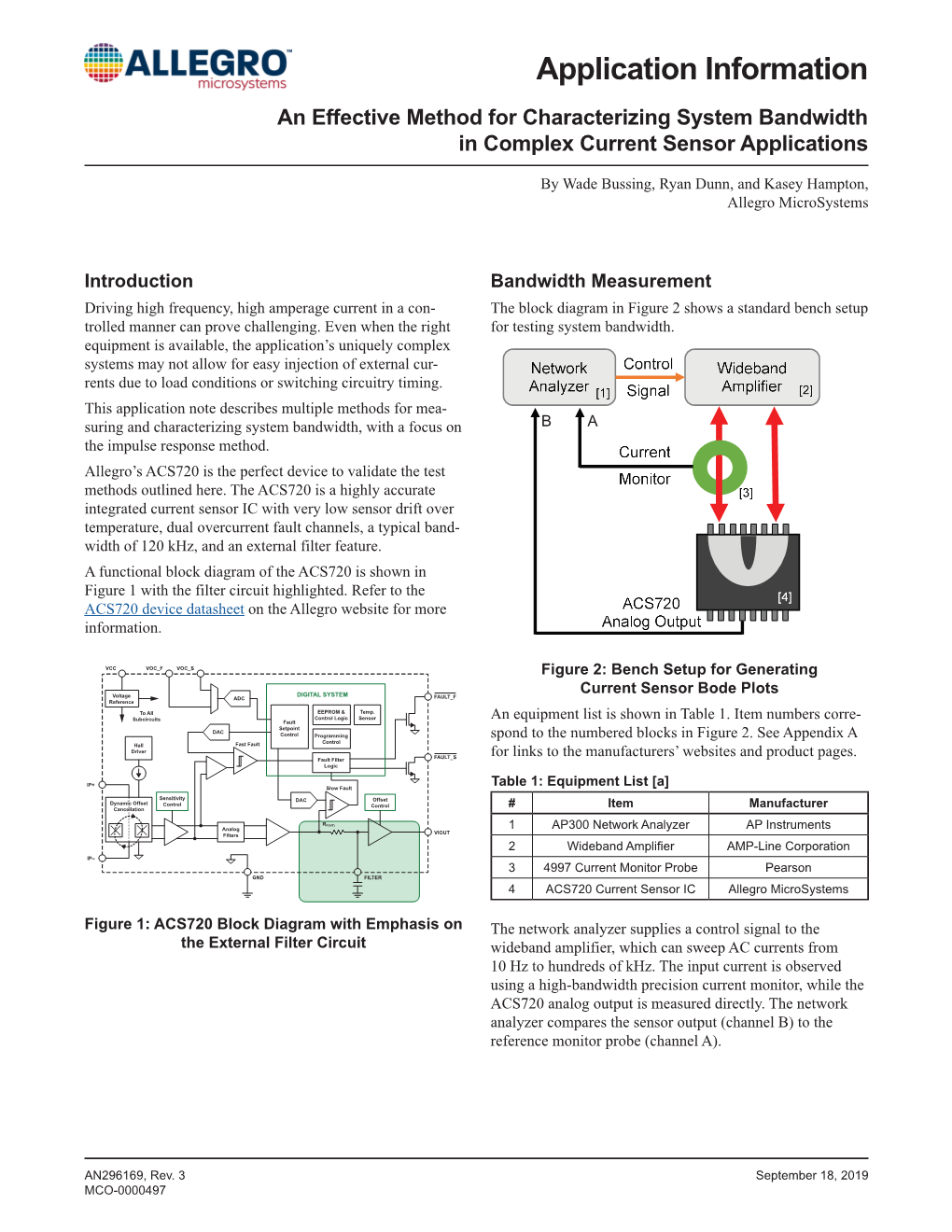 Application Information an Effective Method for Characterizing System Bandwidth in Complex Current Sensor Applications