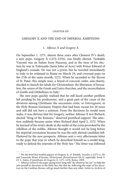 GREGORY X and the END of IMPERIAL AMBITIONS 1. Alfonso X