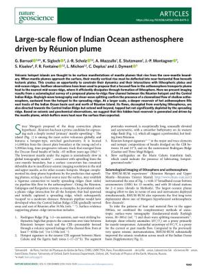 Large-Scale Flow of Indian Ocean Asthenosphere Driven by Réunion Plume