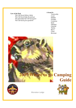 2007 Where to Go Camping Guide