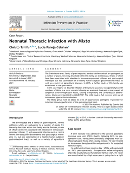 Neonatal Thoracic Infection with Mixta