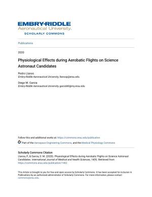 Physiological Effects During Aerobatic Flights on Science Astronaut Candidates