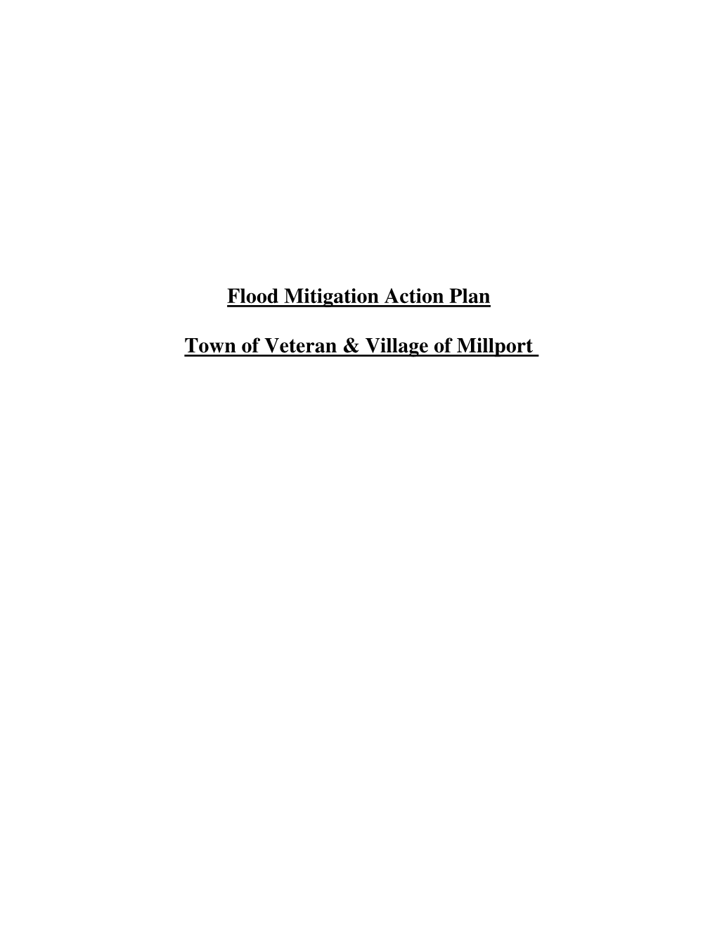 Flood Mitigation Action Plan Town of Veteran & Village of Millport