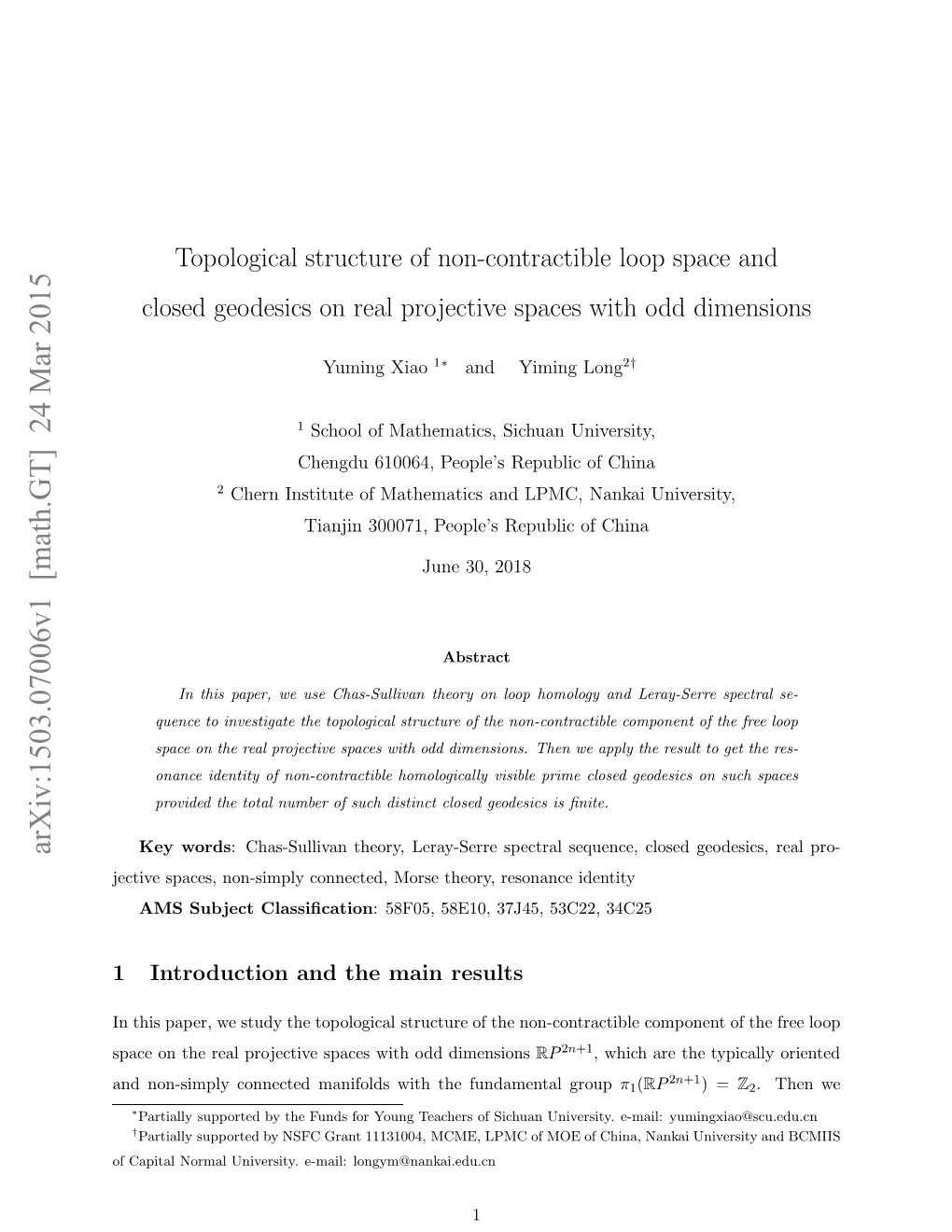 Topological Structure of Non-Contractible Loop Space And