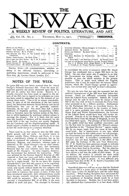 New Age, Vol. 9, No. 2. May 11, 1911