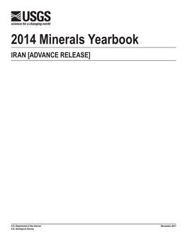 The Mineral Industry of Iran in 2014
