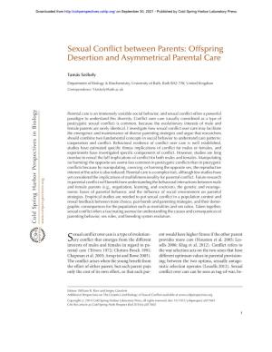 Sexual Conflict Between Parents: Offspring Desertion and Asymmetrical Parental Care
