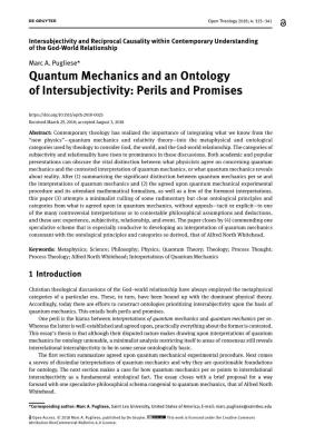 Quantum Mechanics and an Ontology of Intersubjectivity: Perils and Promises