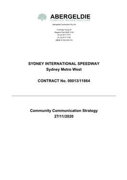 SYDNEY INTERNATIONAL SPEEDWAY Sydney Metro West