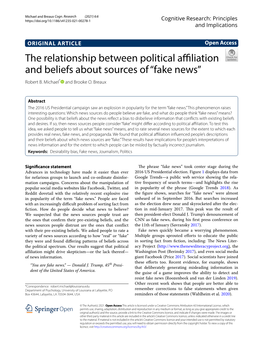 The Relationship Between Political Affiliation and Beliefs About Sources