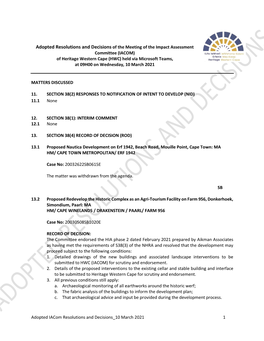 Adopted Iacom Resolutions and Decisions 10 March 2021.Pdf