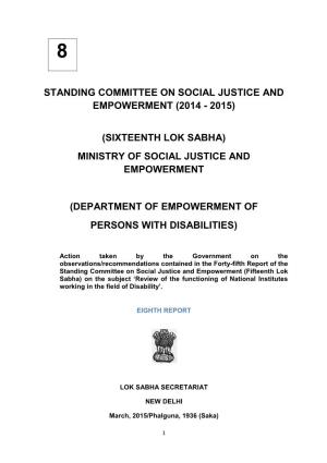 Standing Committee on Social Justice and Empowerment (2014 - 2015)