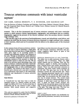 Truncus Arteriosus Communis with Intact Ventricular Septum1