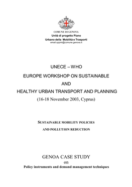 GENOA CASE STUDY on Policy Instruments and Demand Management Techniques