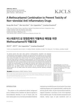 A Methocarbamol Combination to Prevent Toxicity of Non-Steroidal Anti Inflammatory Drugs
