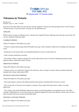 Volcanoes in Victoria 5/05/2014 10:01 Am