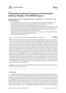 Integrating Intellectual Property and Sustainable Business Models: the SBM-IP Canvas