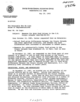 CED-82-93 Reasons for High Food Prices in the U.S. Virgin Islands