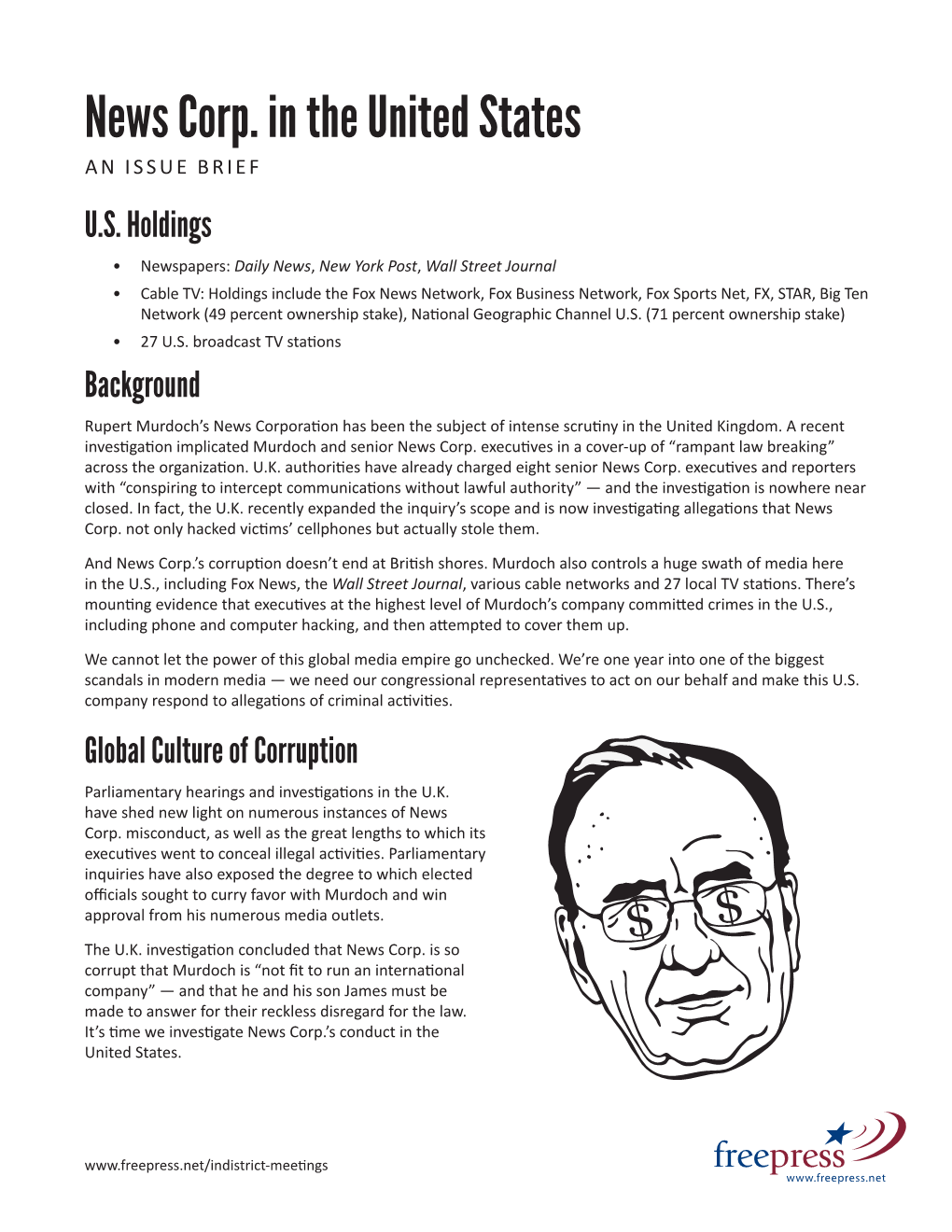 News Corp. in the United States an ISSUE BRIEF U.S