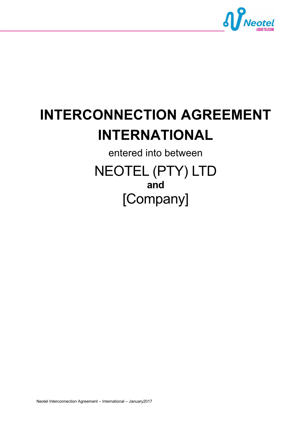 Interconnection Agreement International Neotel (Pty)