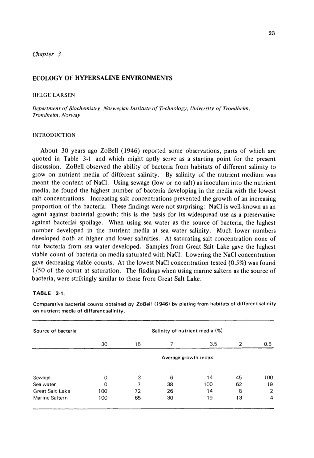 Ecology of Hypersaline Environments